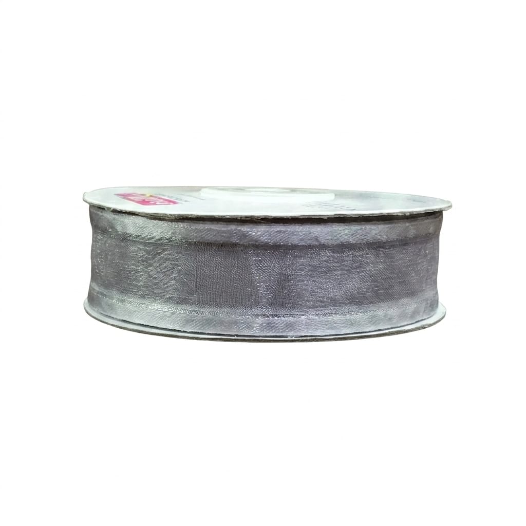 Organza Con Orilla Satinada Y Filo Plata #5
