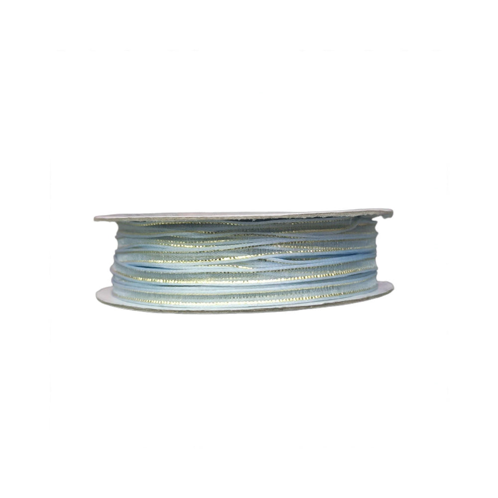 Organza Con Orilla Satinada Y Filo Dorado #0 (0.30 cm)