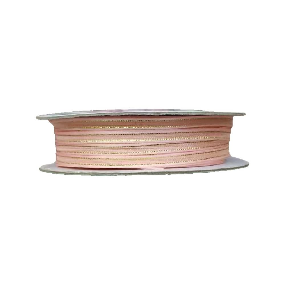 Organza Con Orilla Satinada Y Filo Dorado #0 (0.30 cm)
