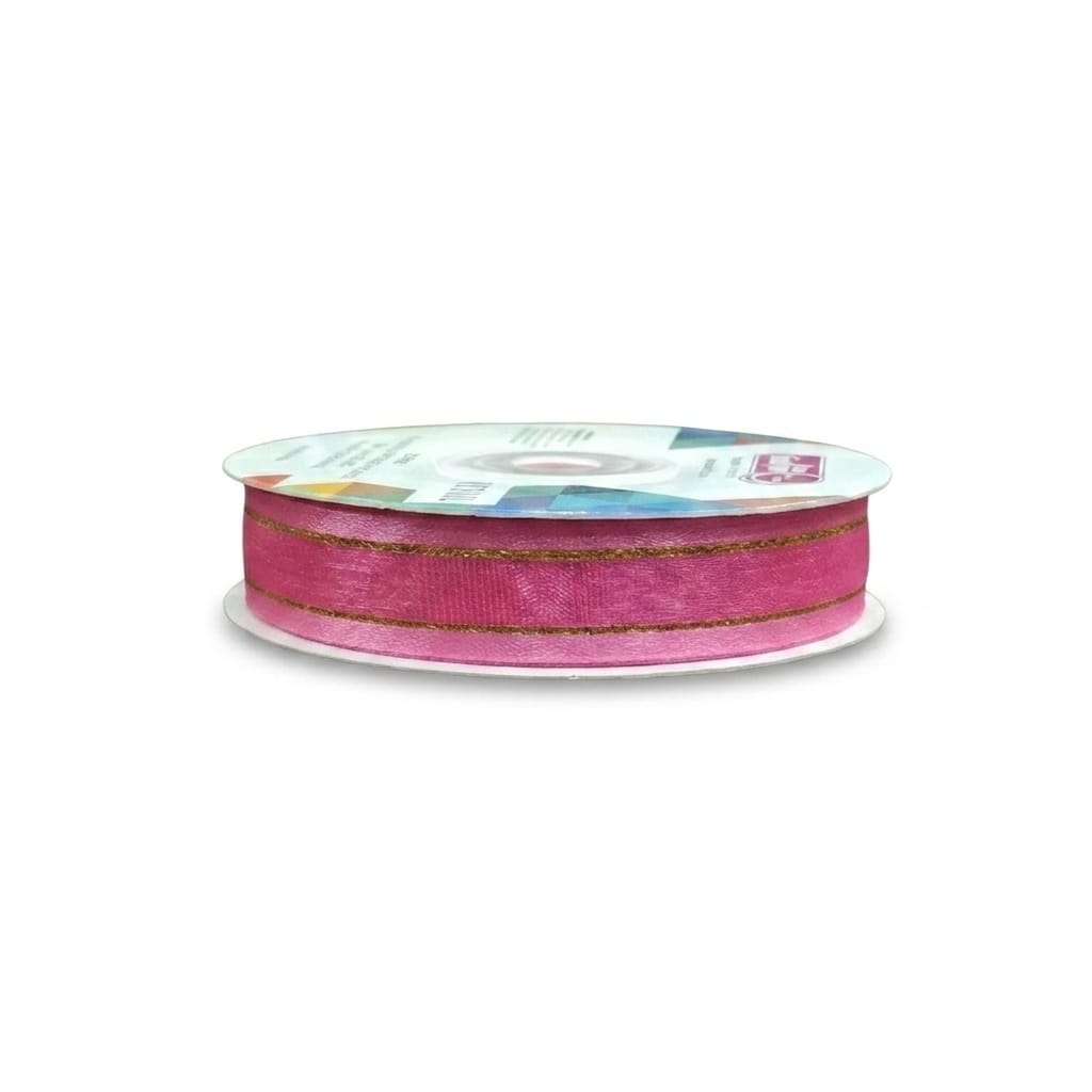 Organza Con Orilla Satinada Y Filo Dorado #3