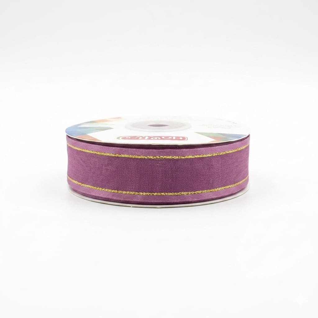 Organza Con Orilla Satinada Y Filo Dorado #5