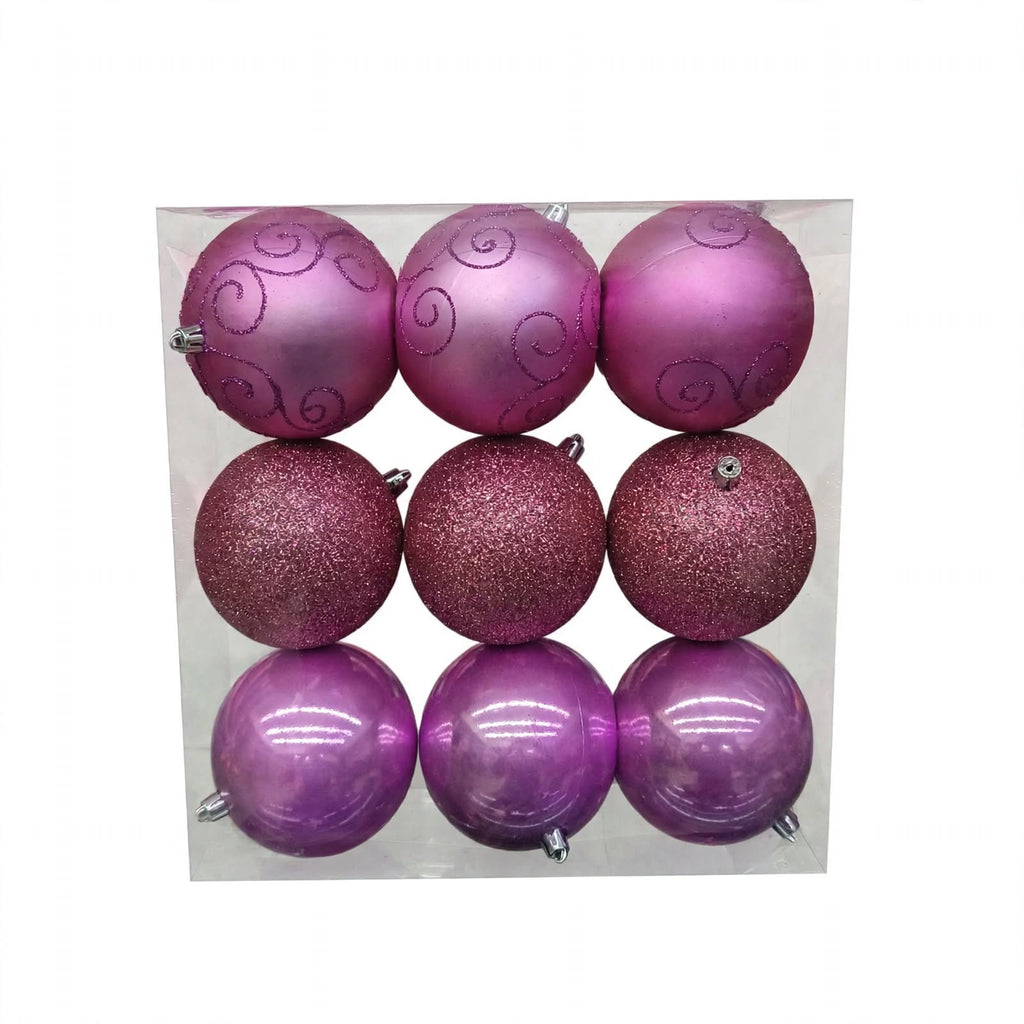 🎄 Esfera Navidad #10  9 PZ  (10 CM)  MODELO N3/1009BTY 🎅