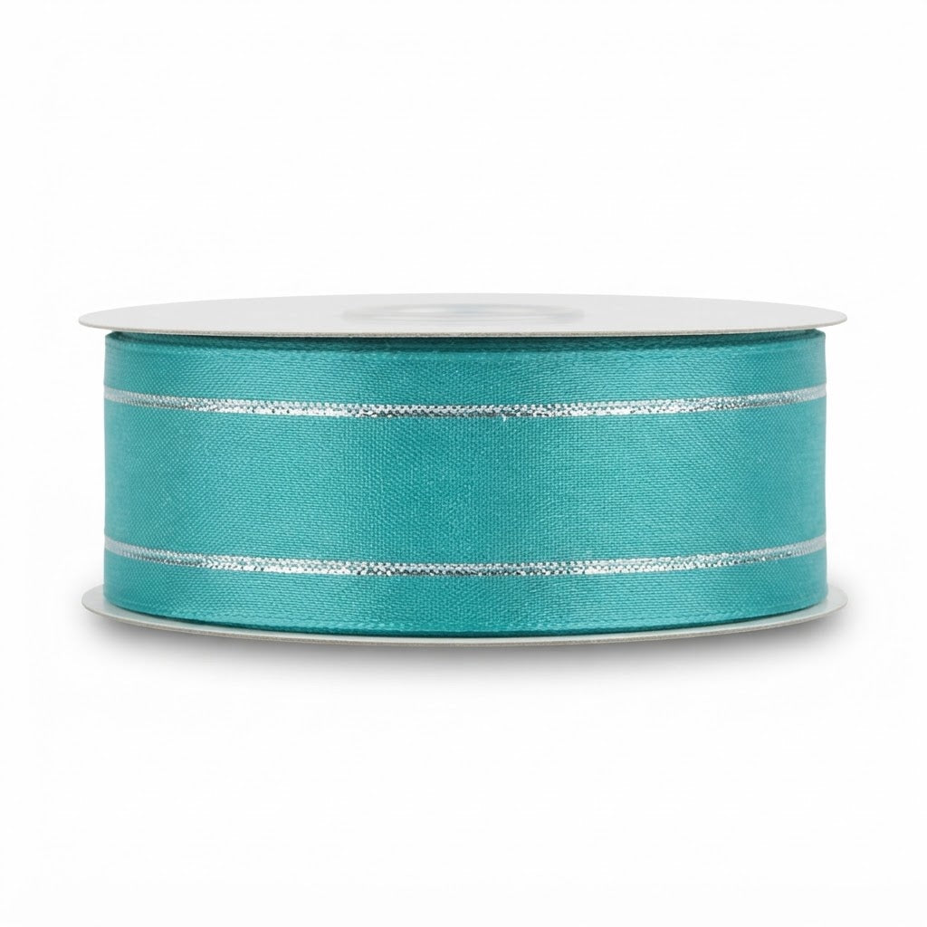 Organza Con Orilla Satinada Y Filo Plata #5