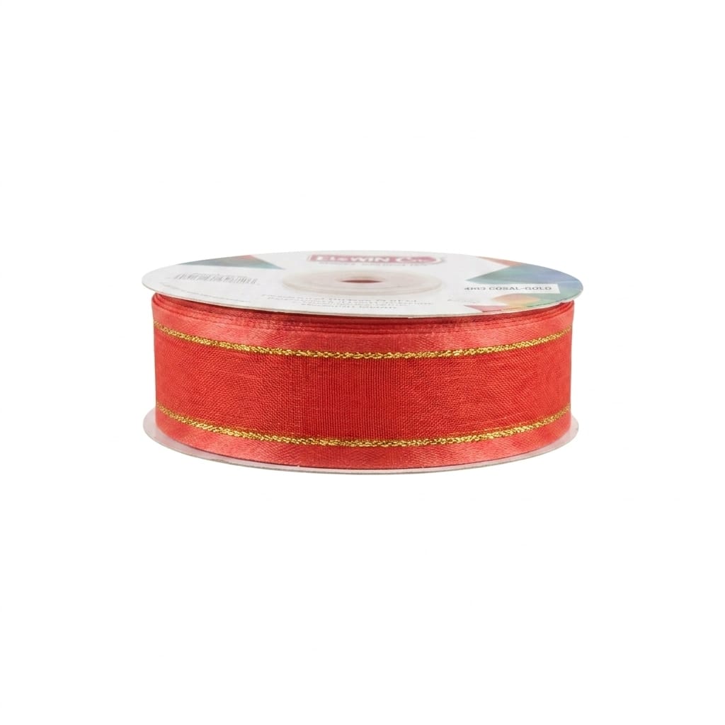 Organza Con Orilla Satinada Y Filo Dorado #5