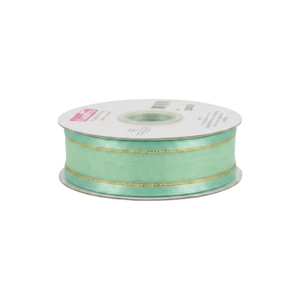 Organza Con Orilla Satinada Y Filo Dorado #5