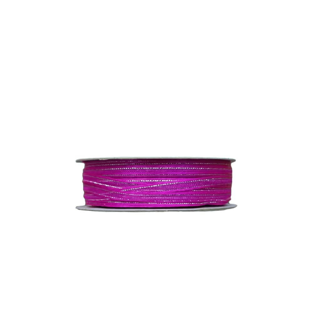 Listón de Organza con Orilla Satinada y Filo Plata #0 (0.30 cm)