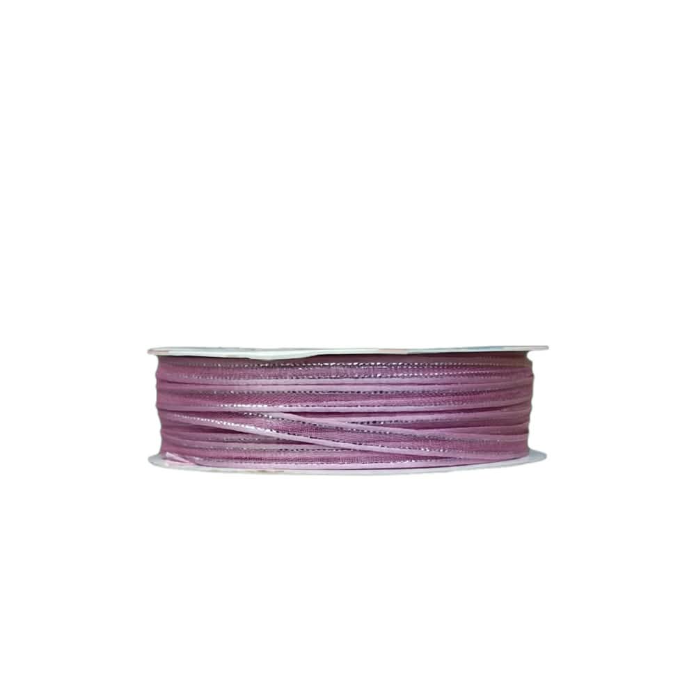 Listón de Organza con Orilla Satinada y Filo Plata #0 (0.30 cm)