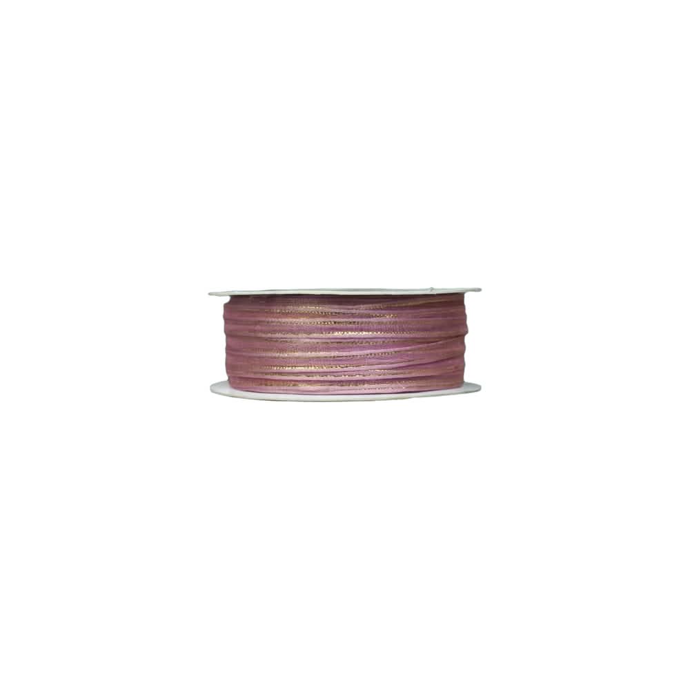 Organza Con Orilla Satinada Y Filo Dorado #0 (0.30 cm)