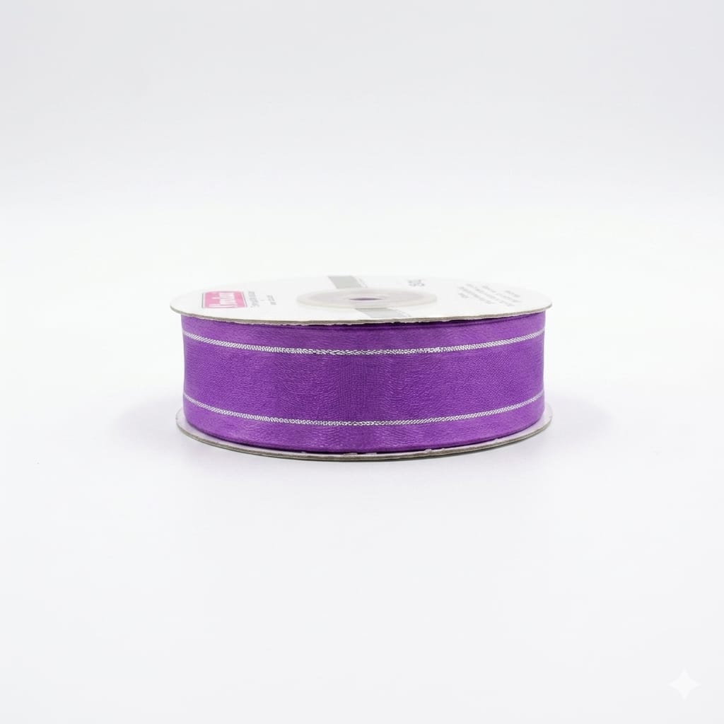 Organza Con Orilla Satinada Y Filo Plata #5