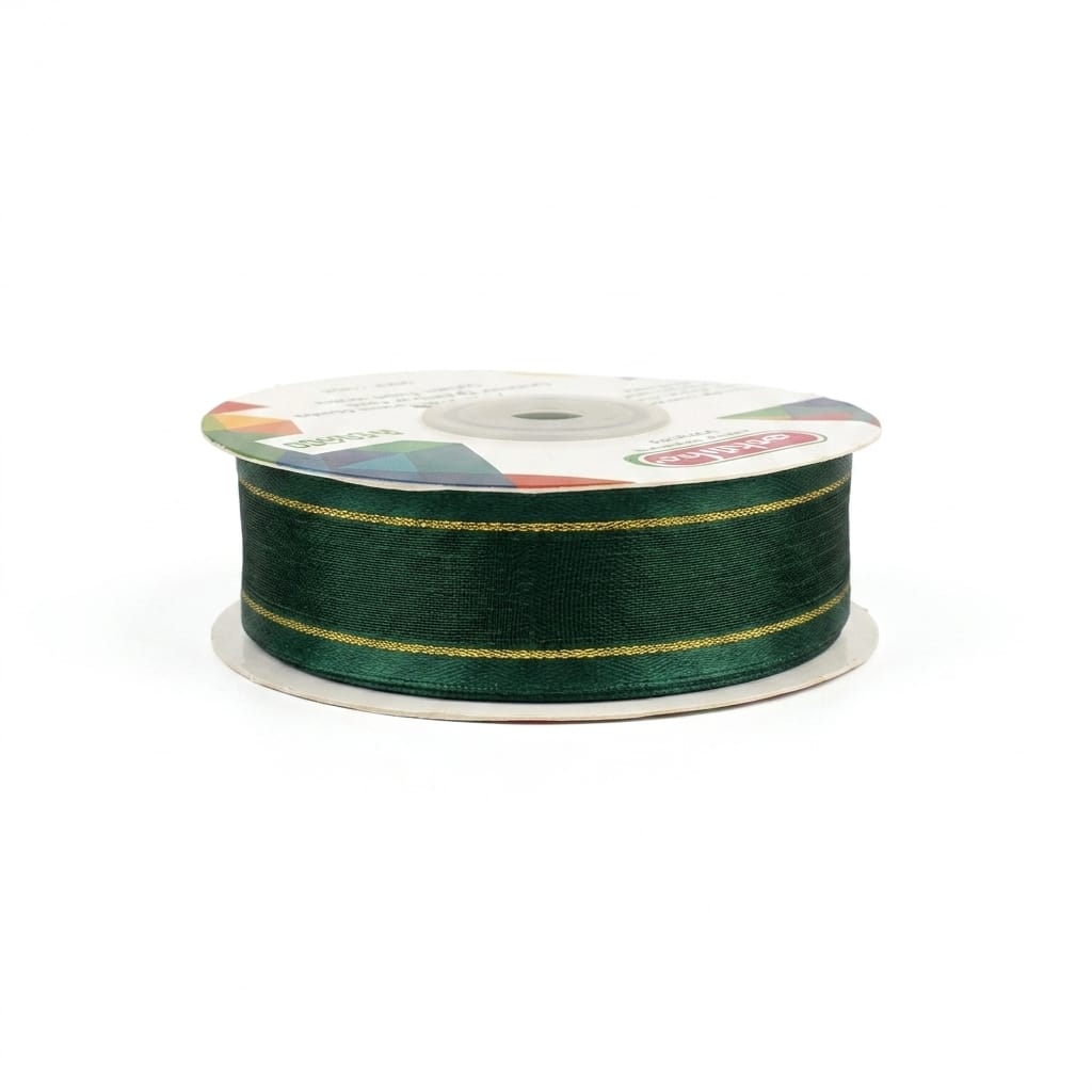Organza Con Orilla Satinada Y Filo Dorado #5