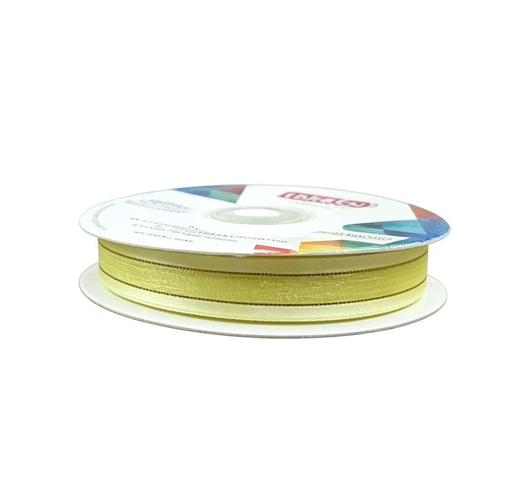 Organza Con Orilla Satinada Y Filo Dorado #2