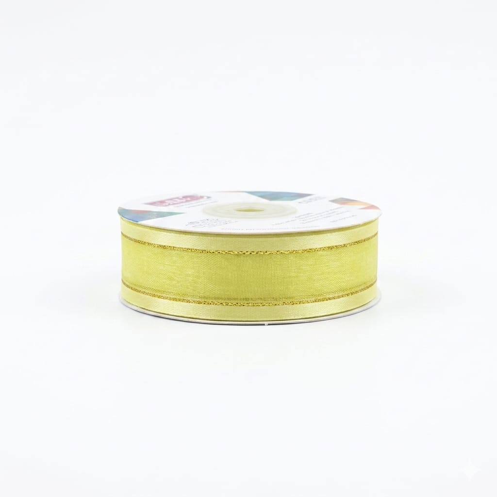 Organza Con Orilla Satinada Y Filo Dorado #5