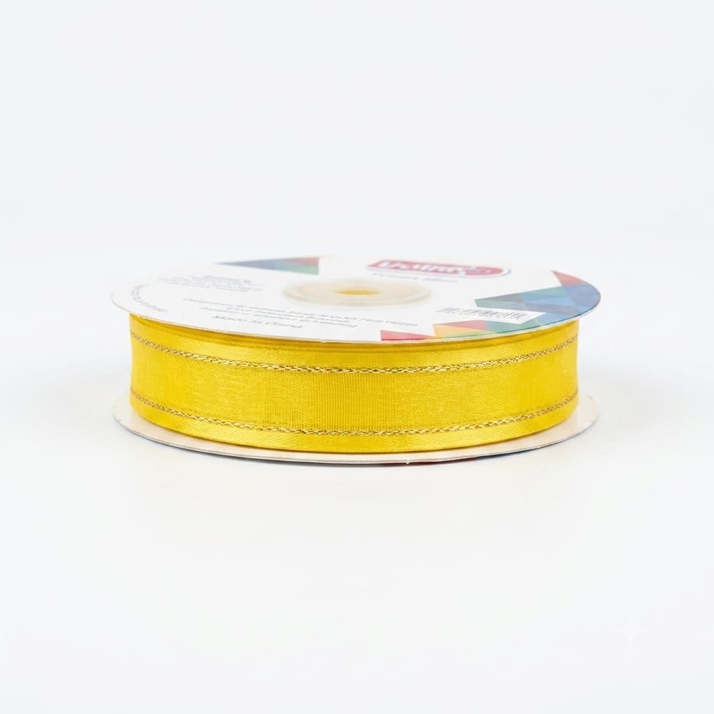 Organza Con Orilla Satinada Y Filo Dorado #3
