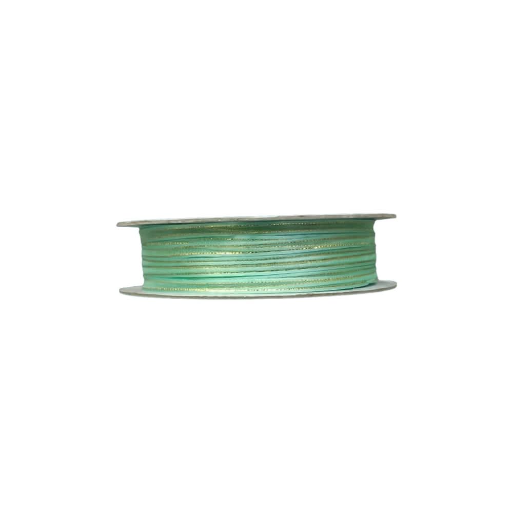 Organza Con Orilla Satinada Y Filo Dorado #0 (0.30 cm)