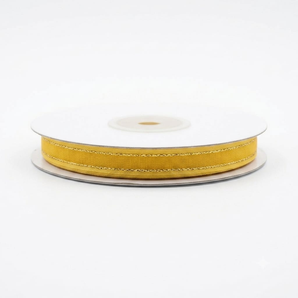 Organza Con Orilla Satinada Y Filo Dorado #1