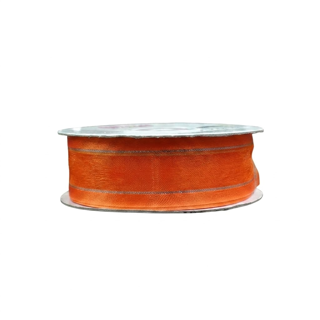 Organza Con Orilla Satinada Y Filo Plata #5