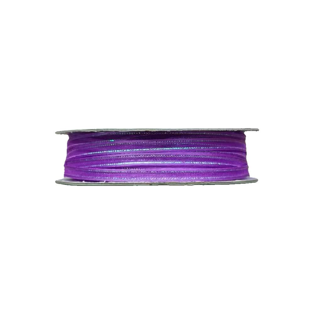Listón de Organza con Orilla Satinada y Filo Iridiscente #0 (0.30 cm)