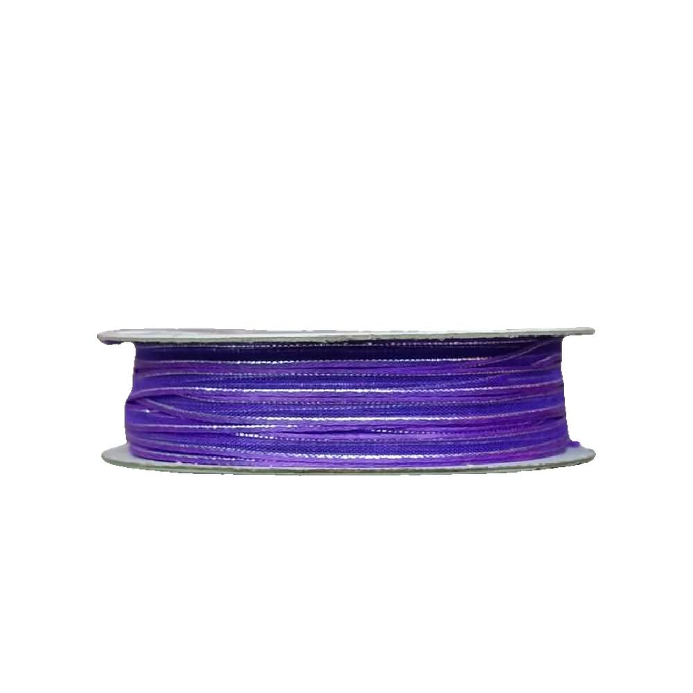 Listón de Organza con Orilla Satinada y Filo Plata #0 (0.30 cm)