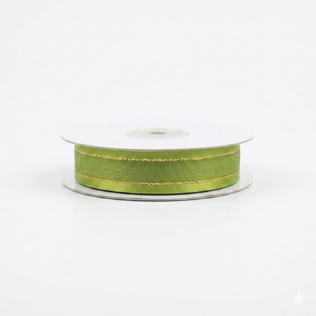 Organza Con Orilla Satinada Y Filo Dorado #3