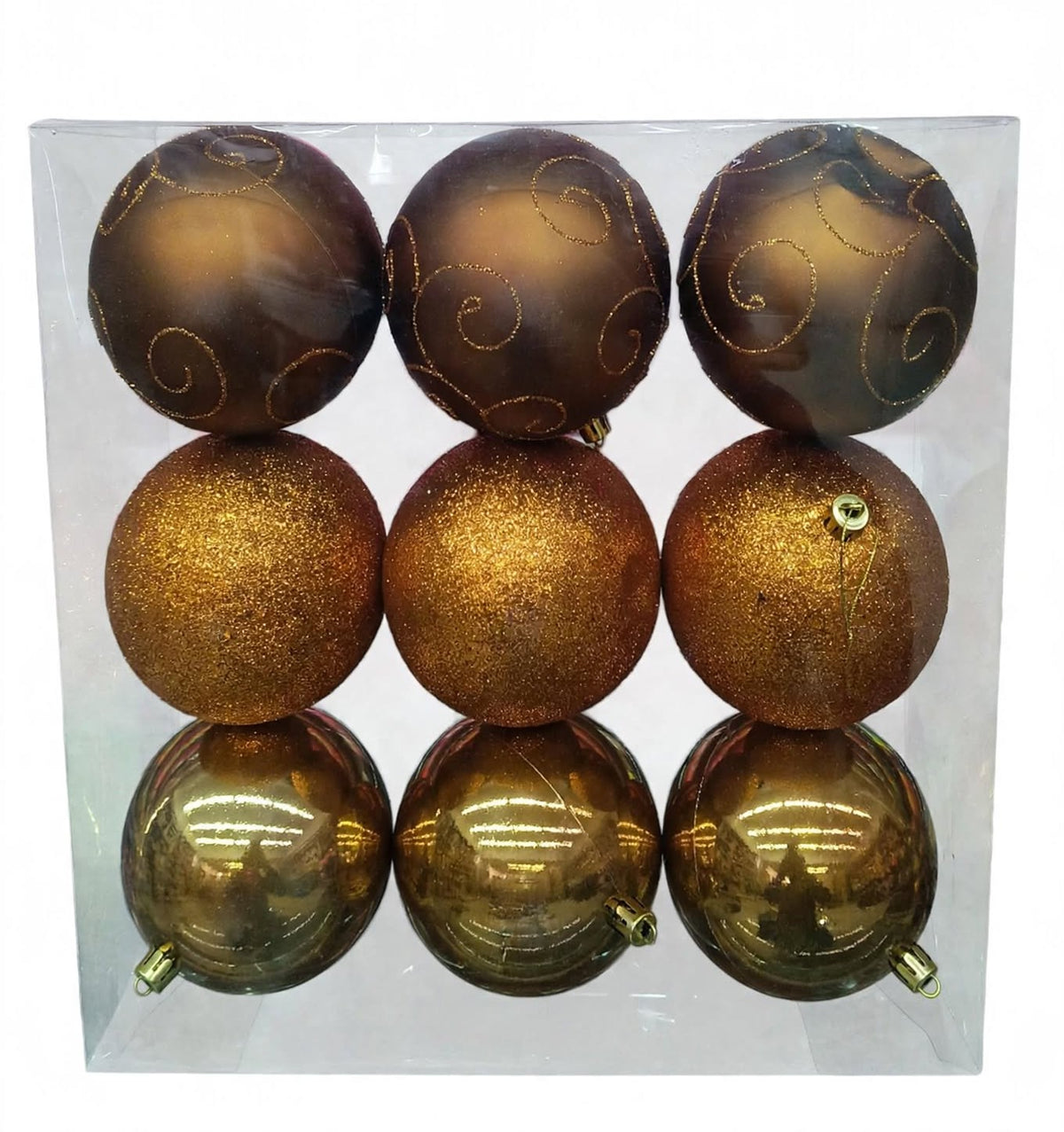 Esfera Navidad #10  9 PZ  (10 CM)  MODELO  N3/1009BTY