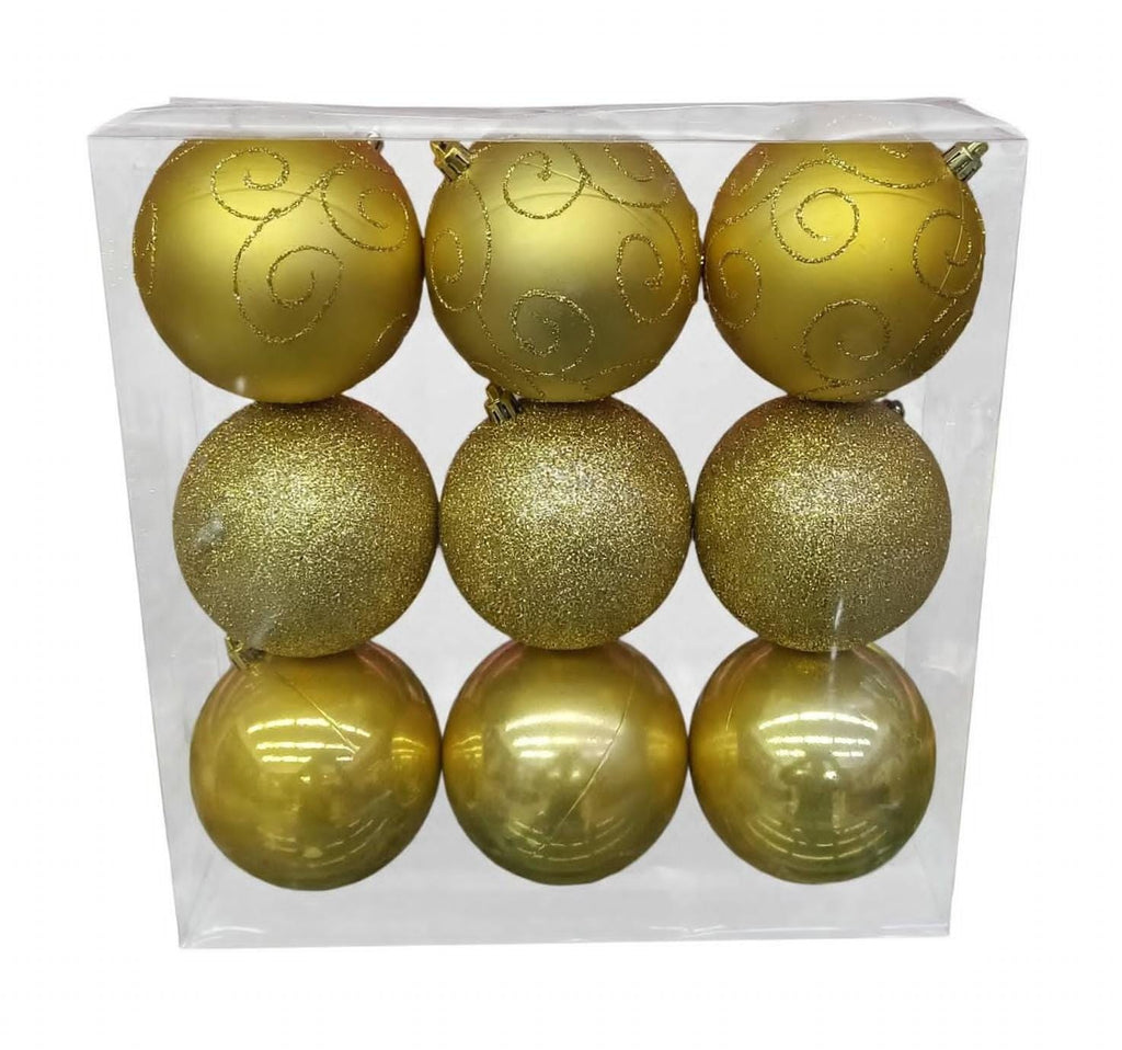 Esfera Navidad #10  9 PZ  (10 CM)  MODELO  N3/1009BTY