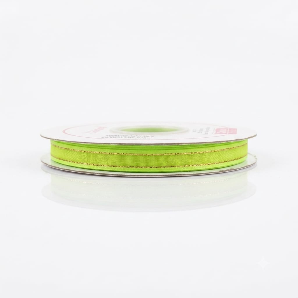 Organza Con Orilla Satinada Y Filo Dorado #1