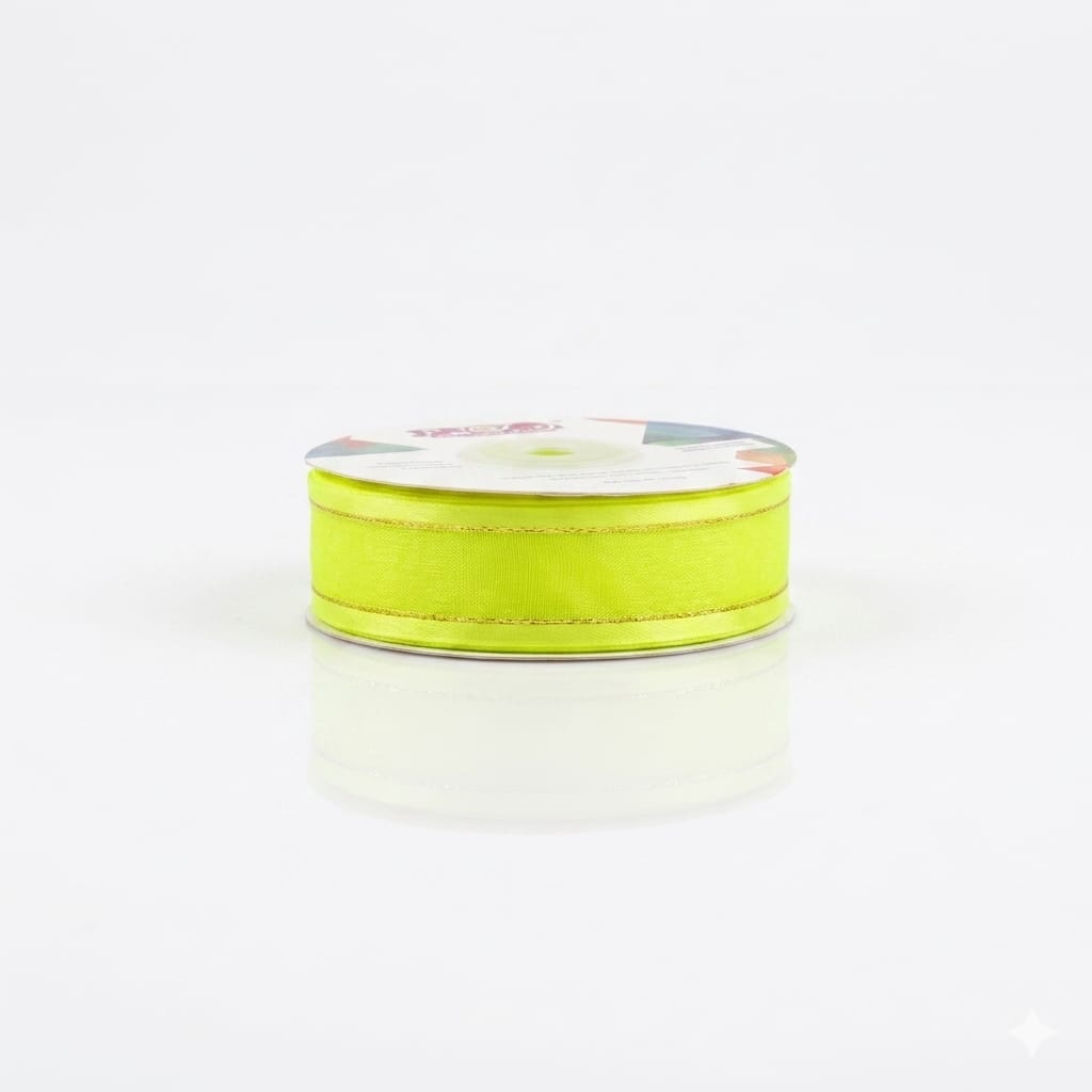 Organza Con Orilla Satinada Y Filo Dorado #5