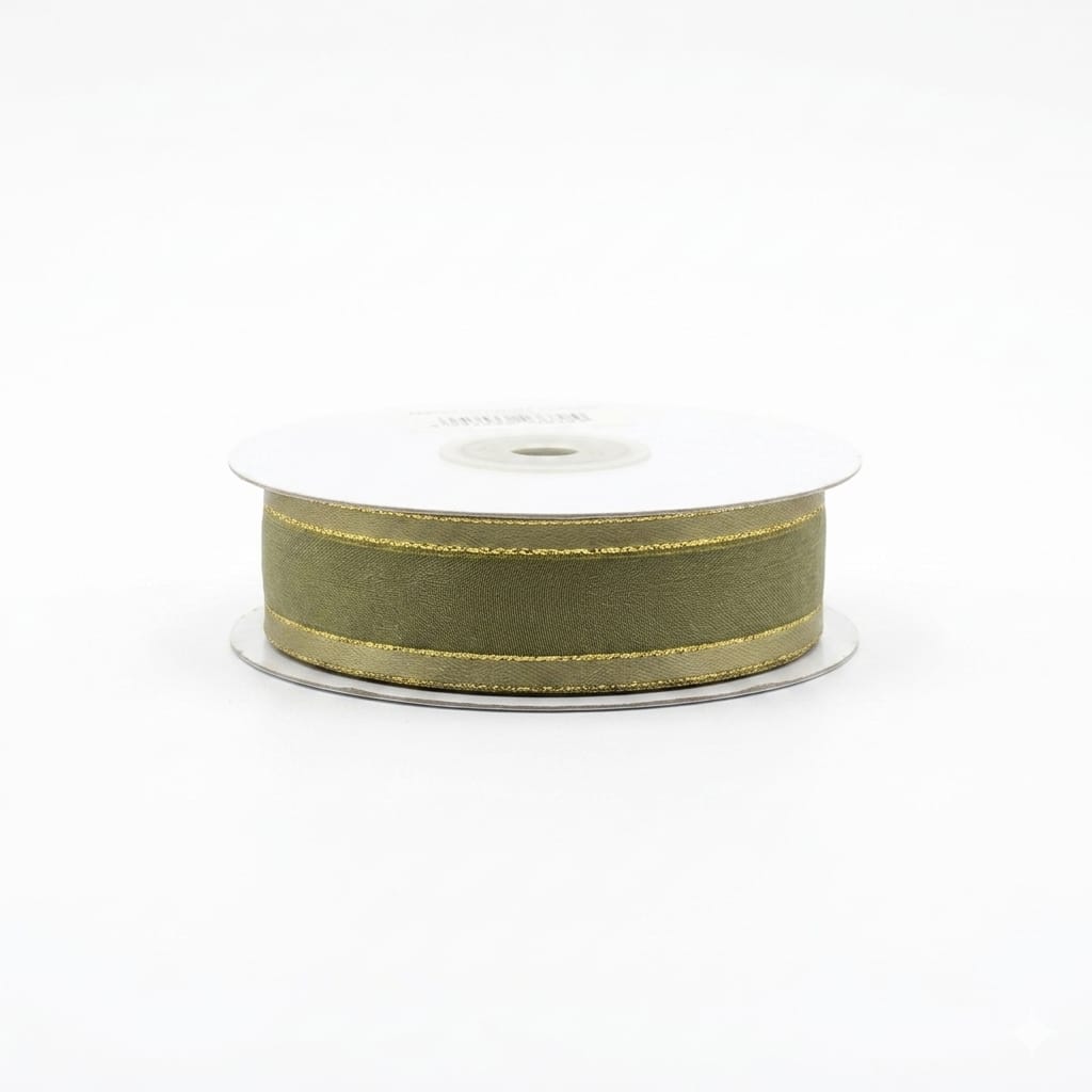 Organza Con Orilla Satinada Y Filo Dorado #5