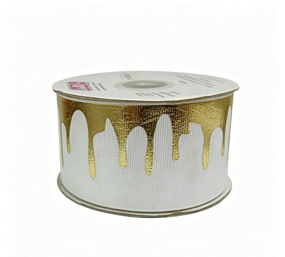 Popotillo Blanco Metalico Oro #12