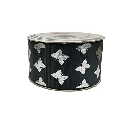 Popotillo Negro Metalico Plata #12