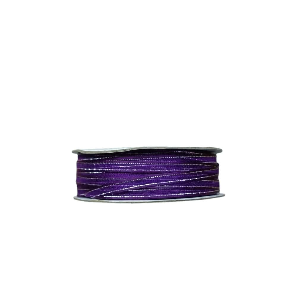 Listón de Organza con Orilla Satinada y Filo Plata #0 (0.30 cm)
