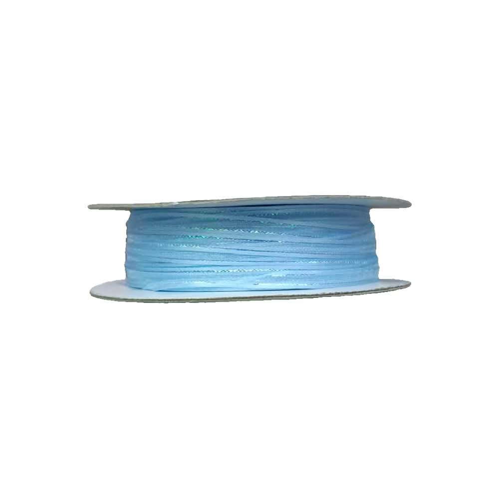 Listón de Organza con Orilla Satinada y Filo Iridiscente #0 (0.30 cm)