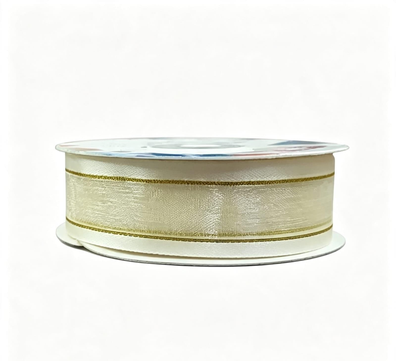 Organza Con Orilla Satinada Y Filo Dorado #5